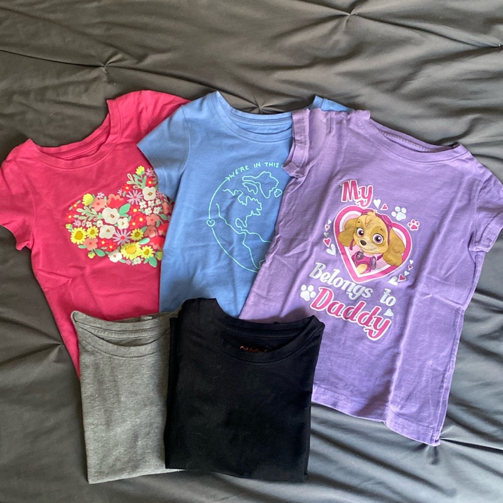 Girls size 4 short sleeve shirts bundle of 5
